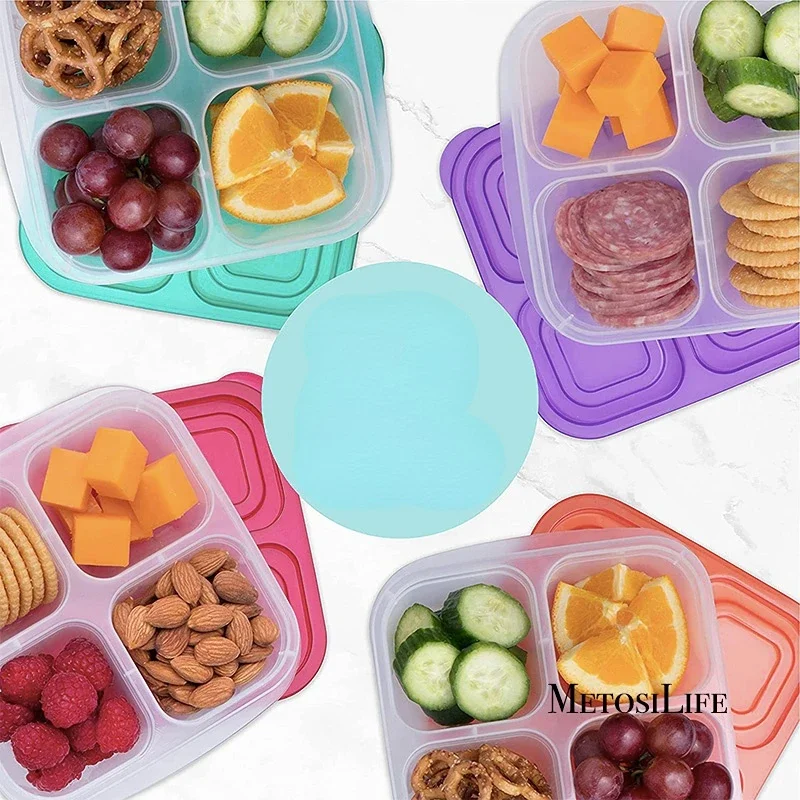 Food Snacks For School - Plastic Bento Snack Box Reusable 4