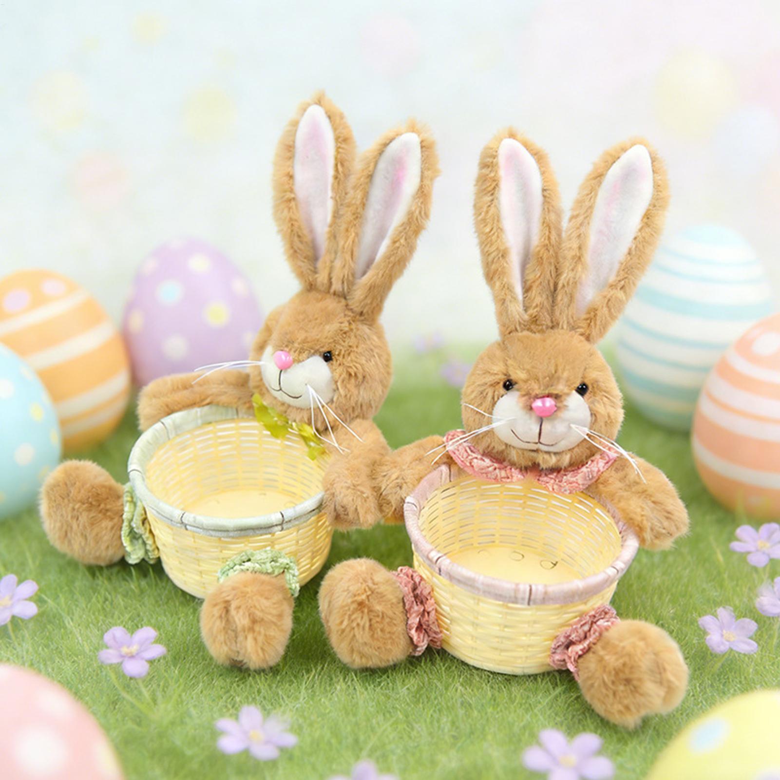 Snacks Food Gift Baskets - Easter Bunny Basket Rabbits Shape Container