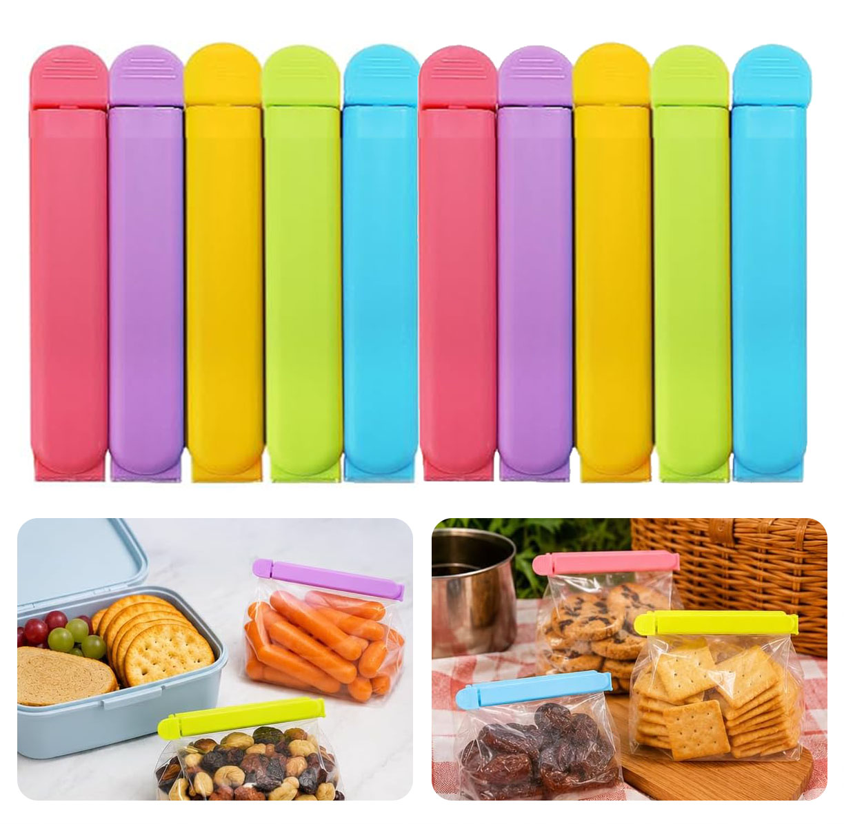 Snacks Food Gift Baskets - Colorful Food Storage Clips – 10/20Pcs