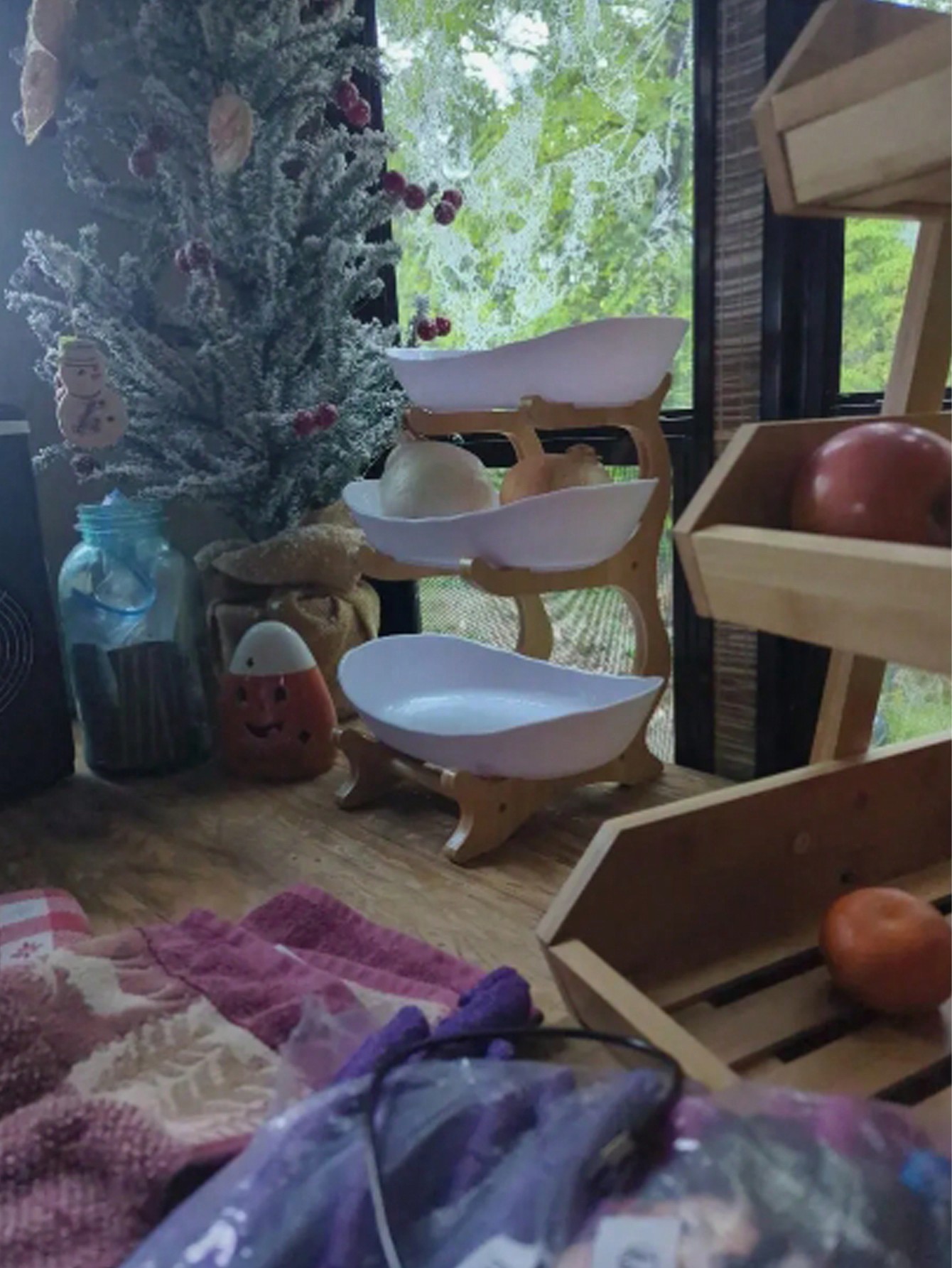 Luxury 3-Tier Wooden Fruit Bas - Snacks Food Gift Baskets 评论和价格