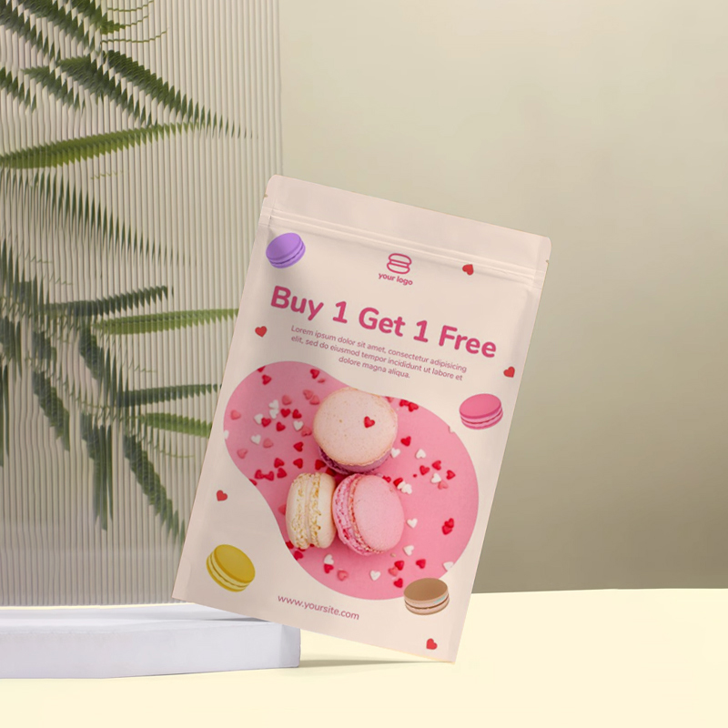 Kraft Paper Zipper Bags Standi - Food Snacks Logos 评论和价格