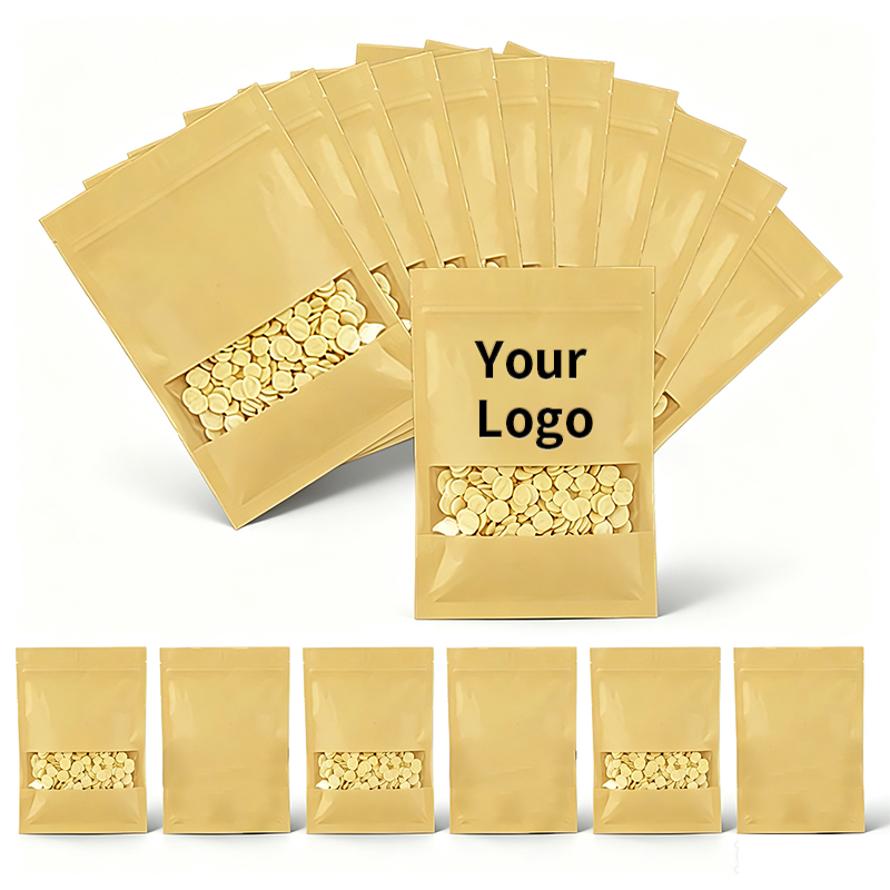 Flat Bottom Kraft Paper Ziploc - Food Snacks Logos 评论和价格