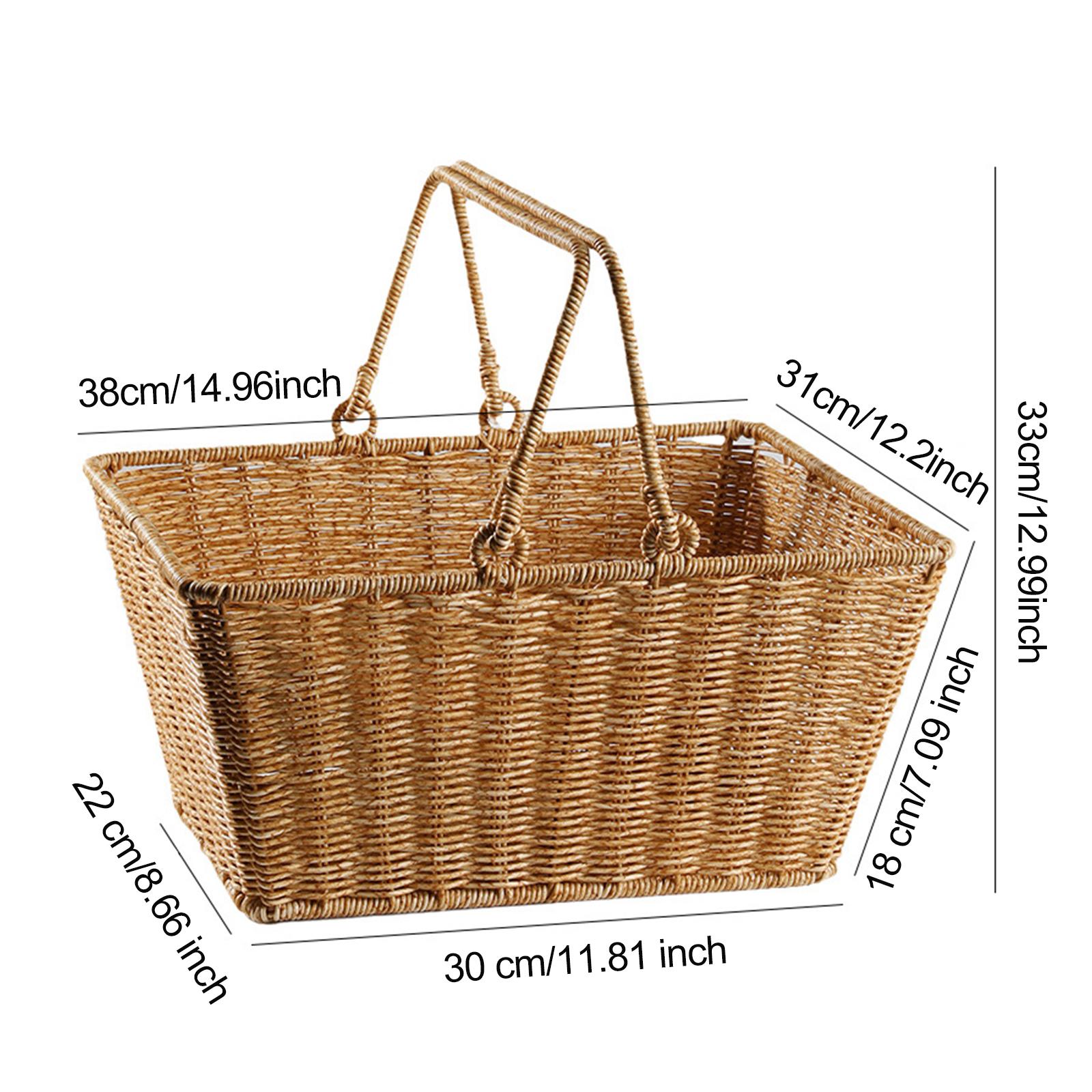 Picnic Storage Basket with Han - Snacks Food Gift Baskets 评论和价格