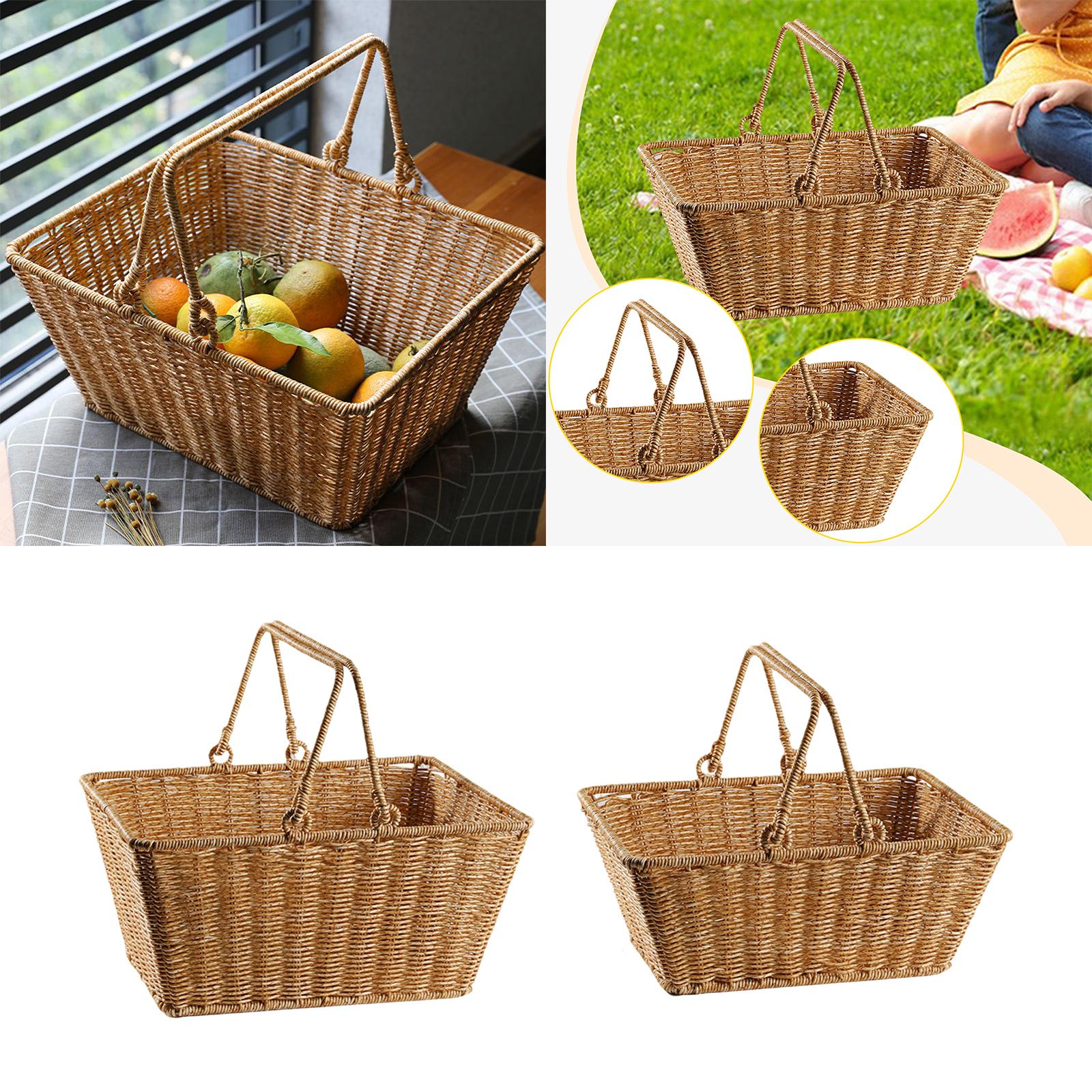 Picnic Storage Basket with Han - Snacks Food Gift Baskets 评论和价格