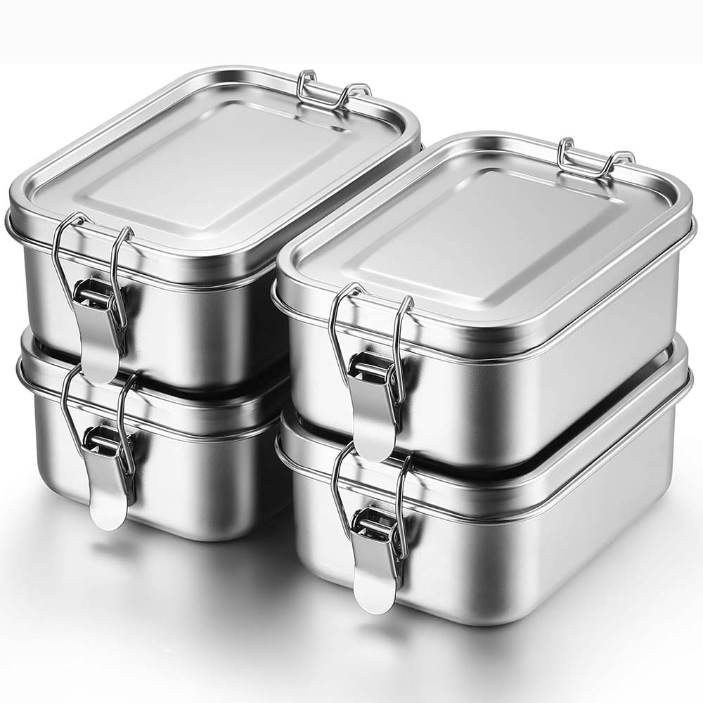 4Pcs Stainless Steel Bento Box - Food Snacks For School 评论和价格