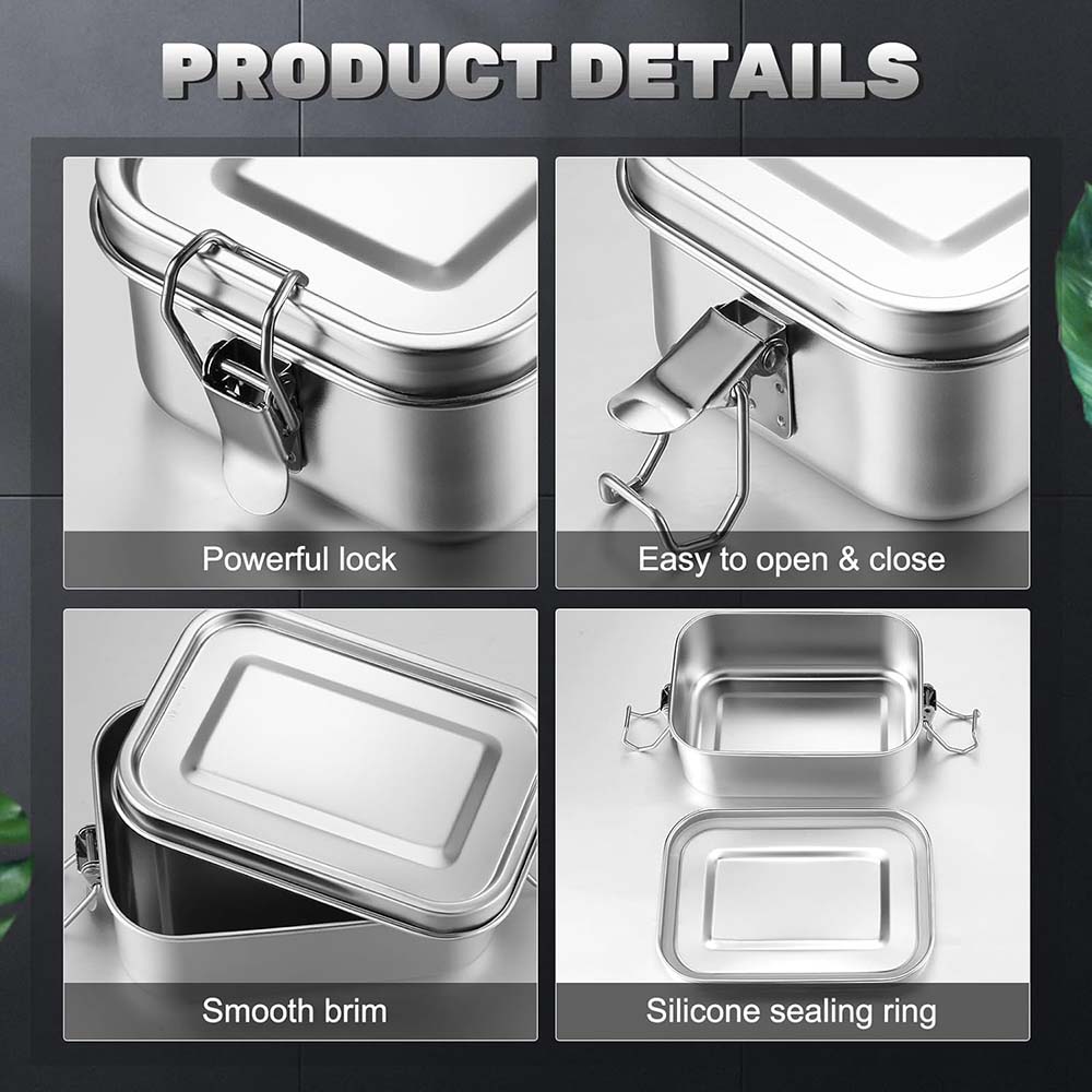 4Pcs Stainless Steel Bento Box - Food Snacks For School 评论和价格
