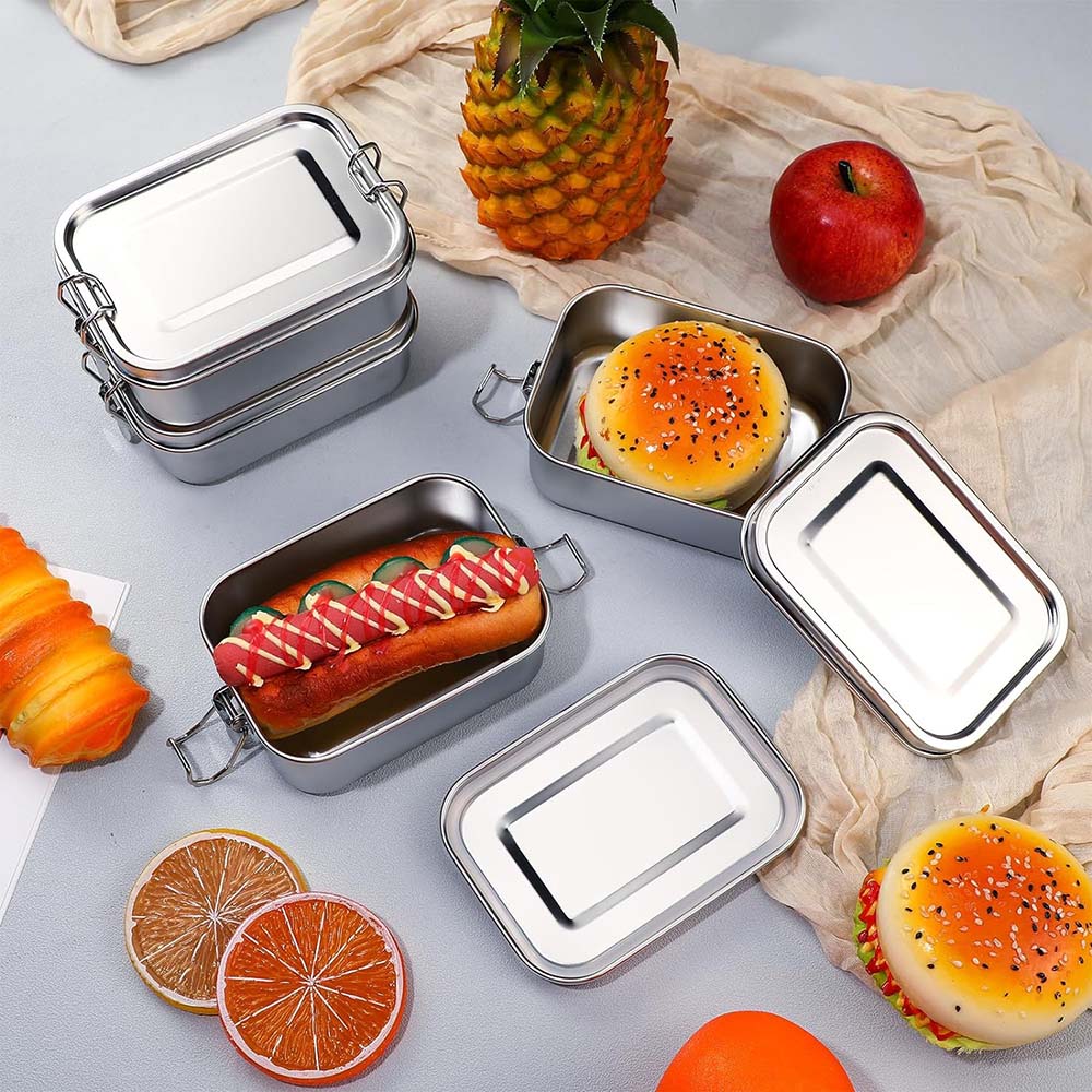 4Pcs Stainless Steel Bento Box - Food Snacks For School 评论和价格
