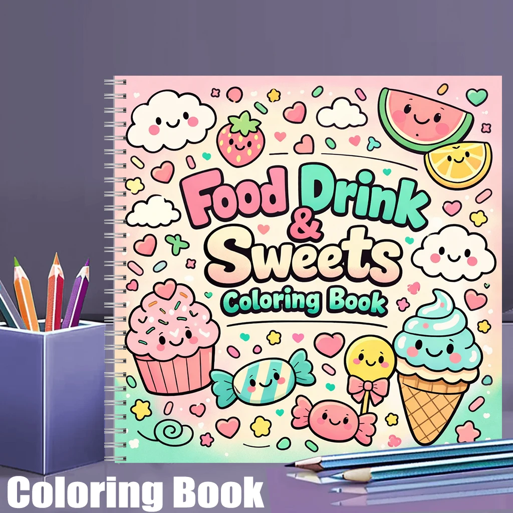 Coloring Book FOOD DRINK & SWE - Food Y Snacks Coloring Book 评论和价格