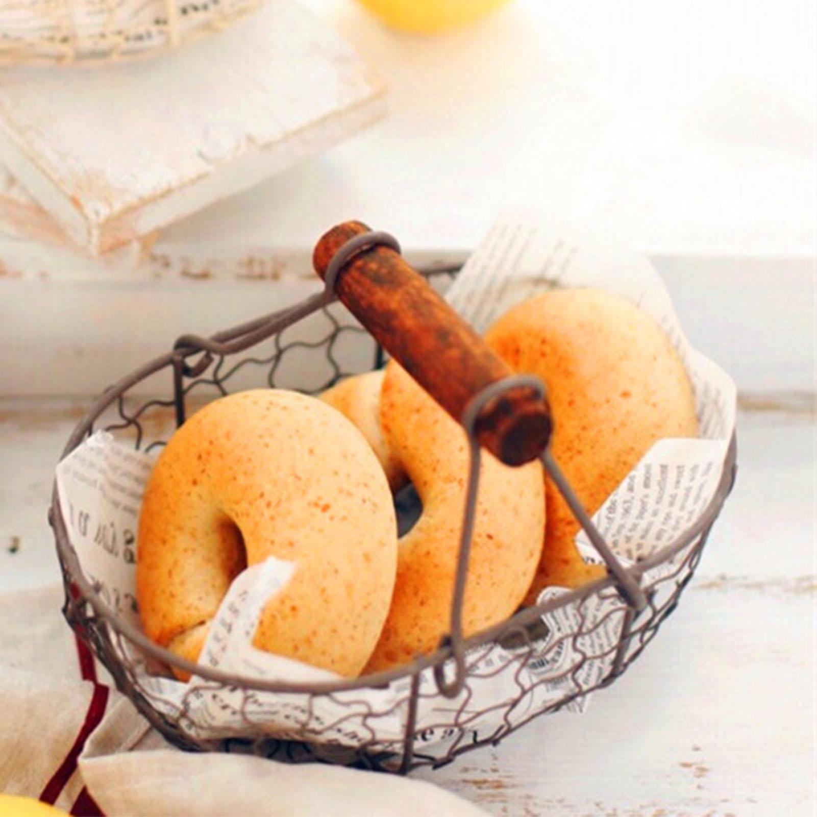 Iron Storage Basket with Woode - Food Snacks With Iron 评论和价格