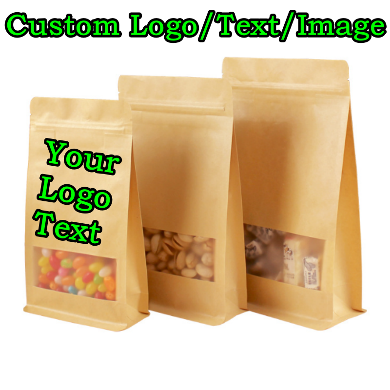 50PCS 3D Stand-up Kraft Paper  - Food Snacks Logos 评论和价格