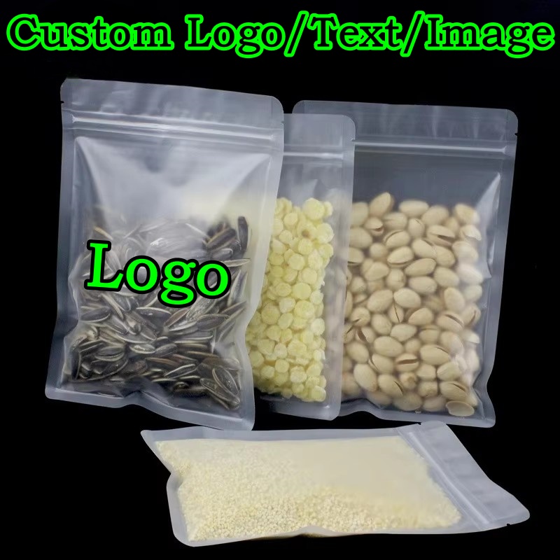 100PCS Frosted Plastic Ziplock - Food Snacks Logos 评论和价格