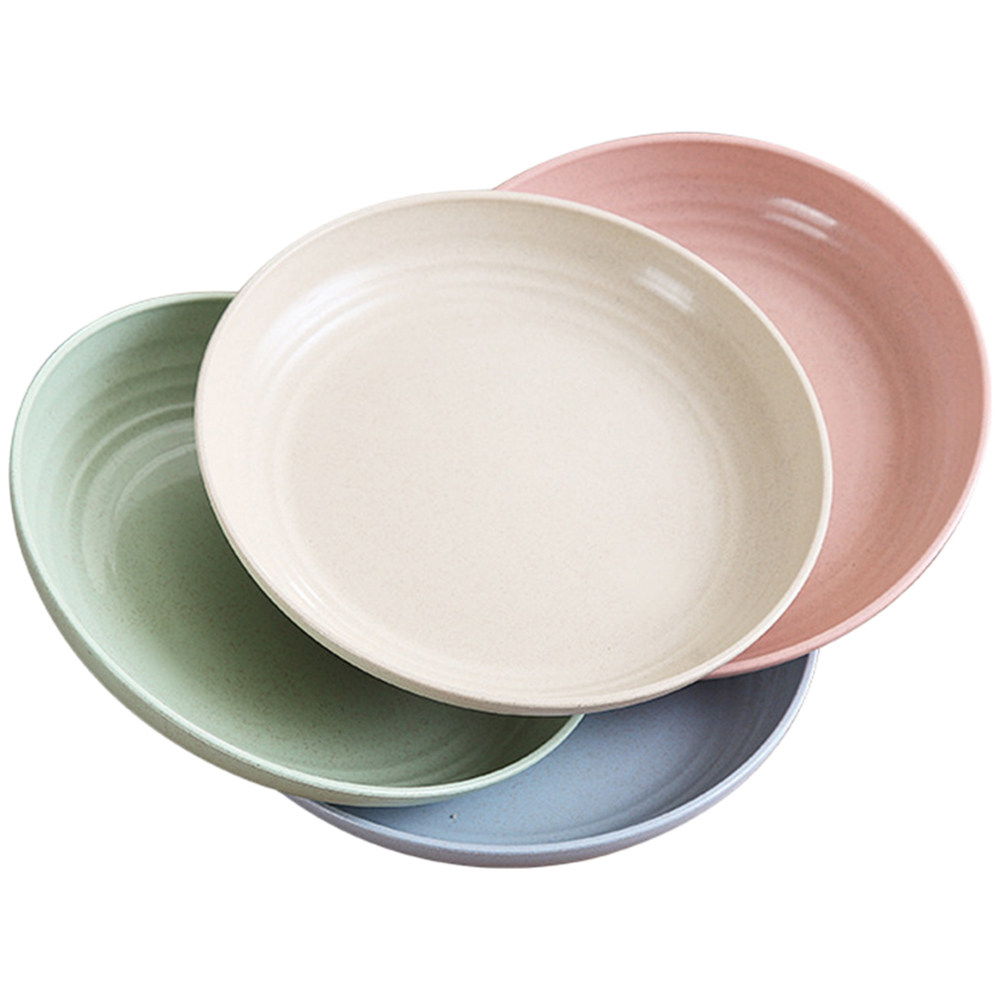 4Pcs Wheat Stalk Meal Plate Ex - Food Snacks Restaurant 评论和价格