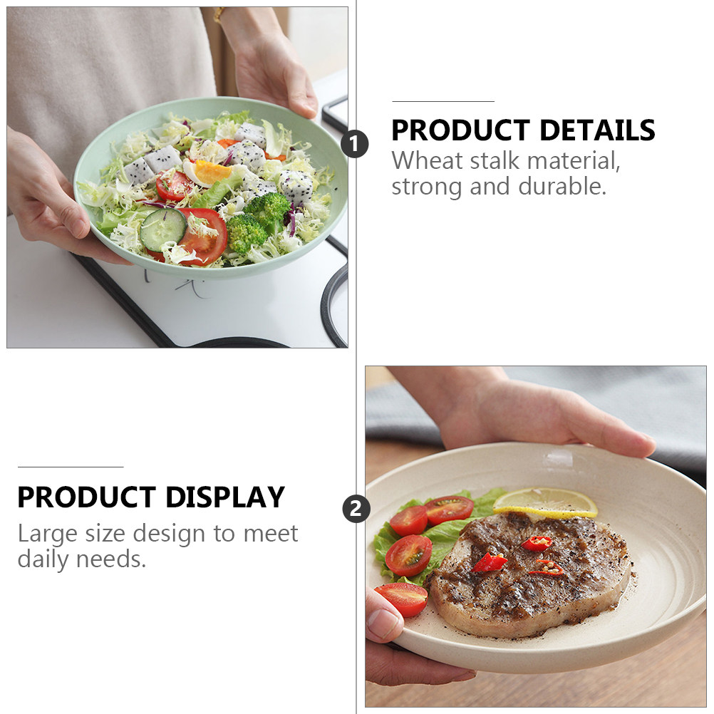 4Pcs Wheat Stalk Meal Plate Ex - Food Snacks Restaurant 评论和价格