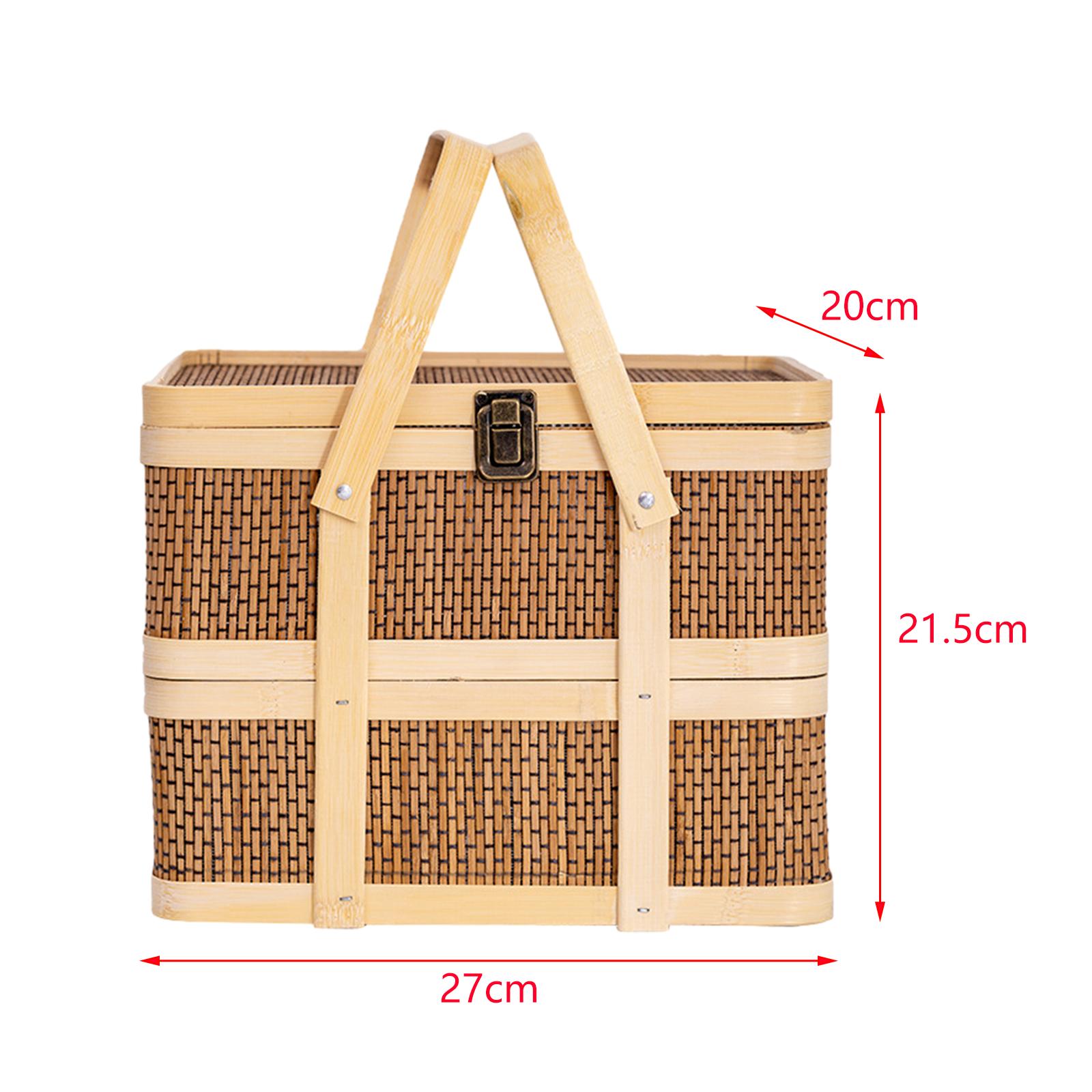 Woven Picnic Basket,Food Stora - Snacks Food Hamper Basket 评论和价格