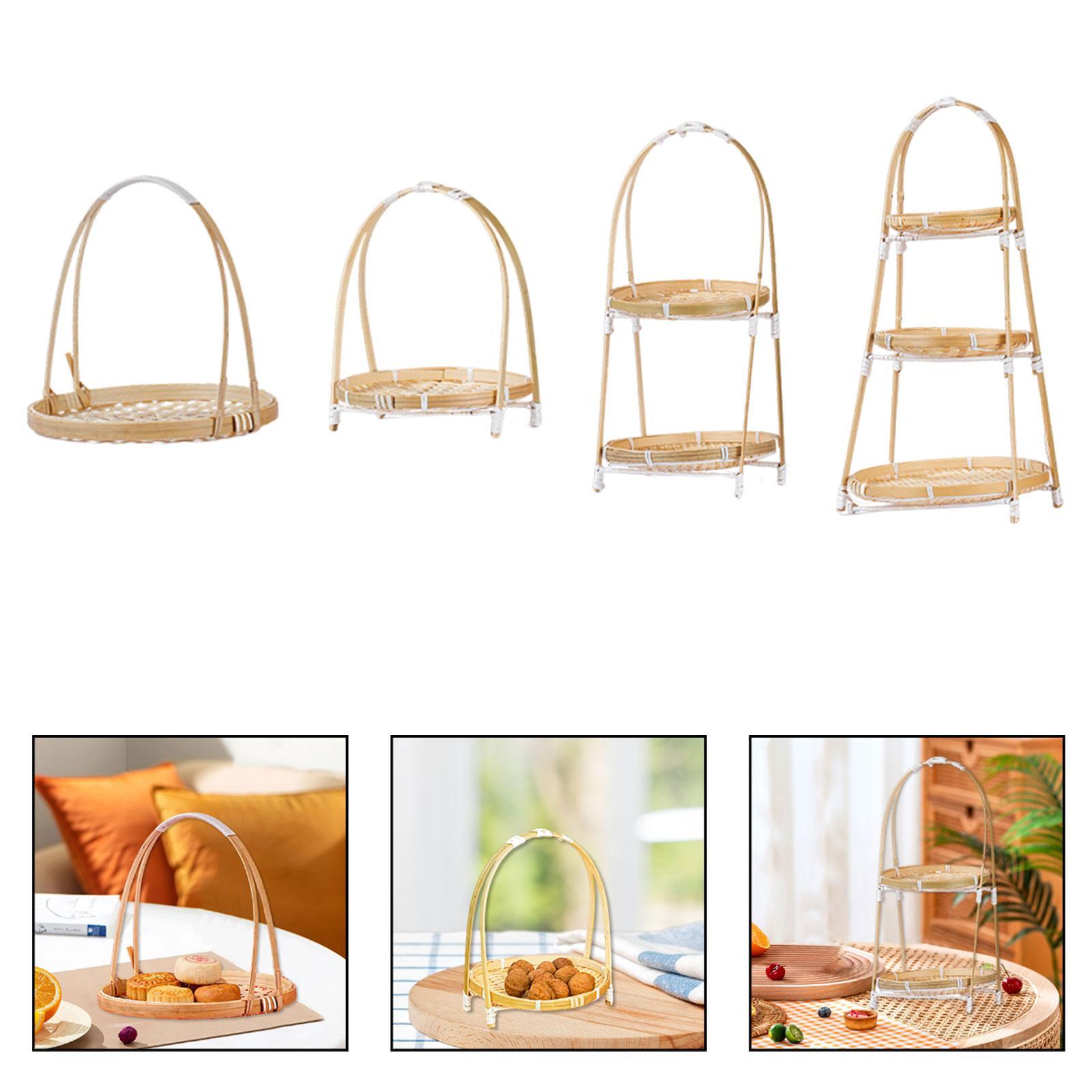 Woven Basket Tray Bamboo Snack - Snacks Food Gift Baskets 评论和价格