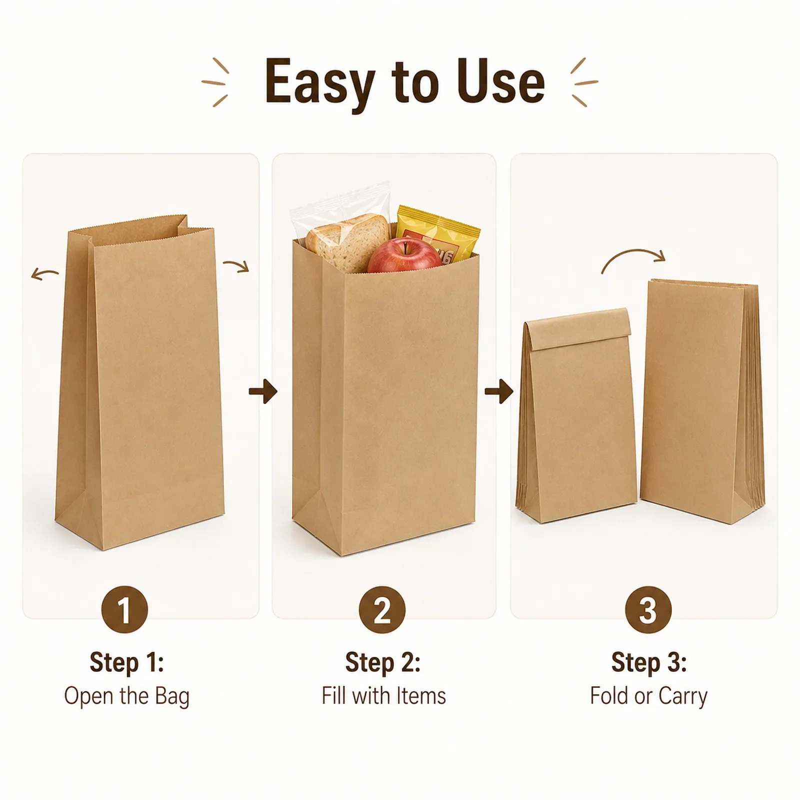 10-30Pcs Small Brown Kraft Pap - Food Snacks For School 评论和价格