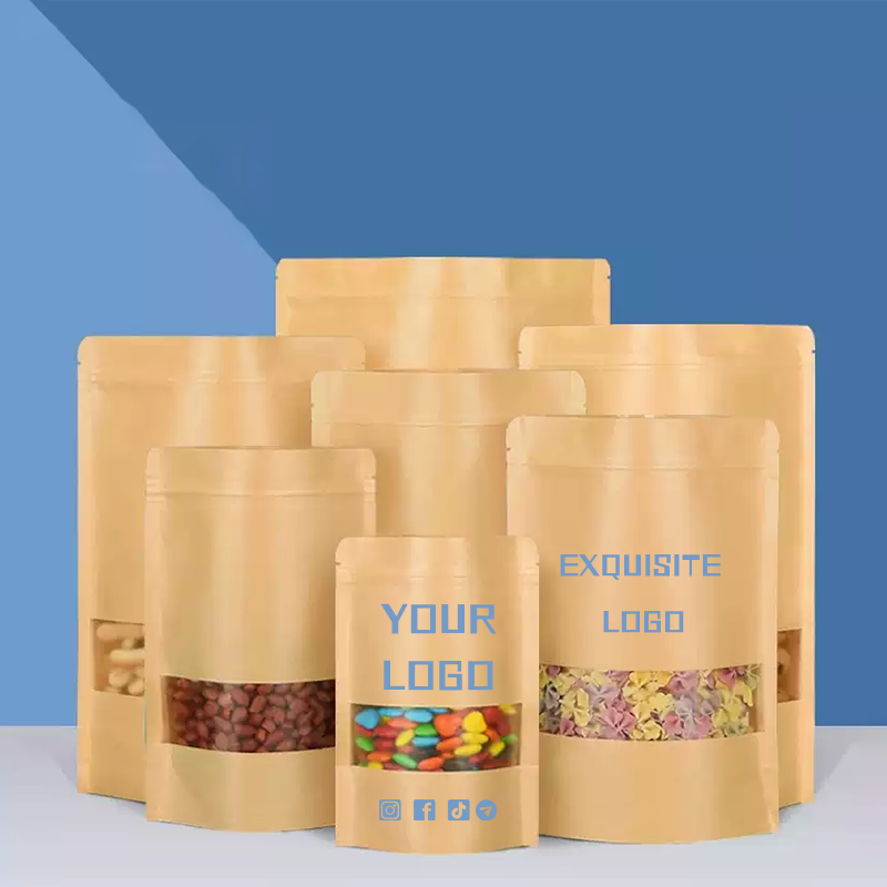 50 kraft paper bags,windowed s - Food Snacks Logos 评论和价格