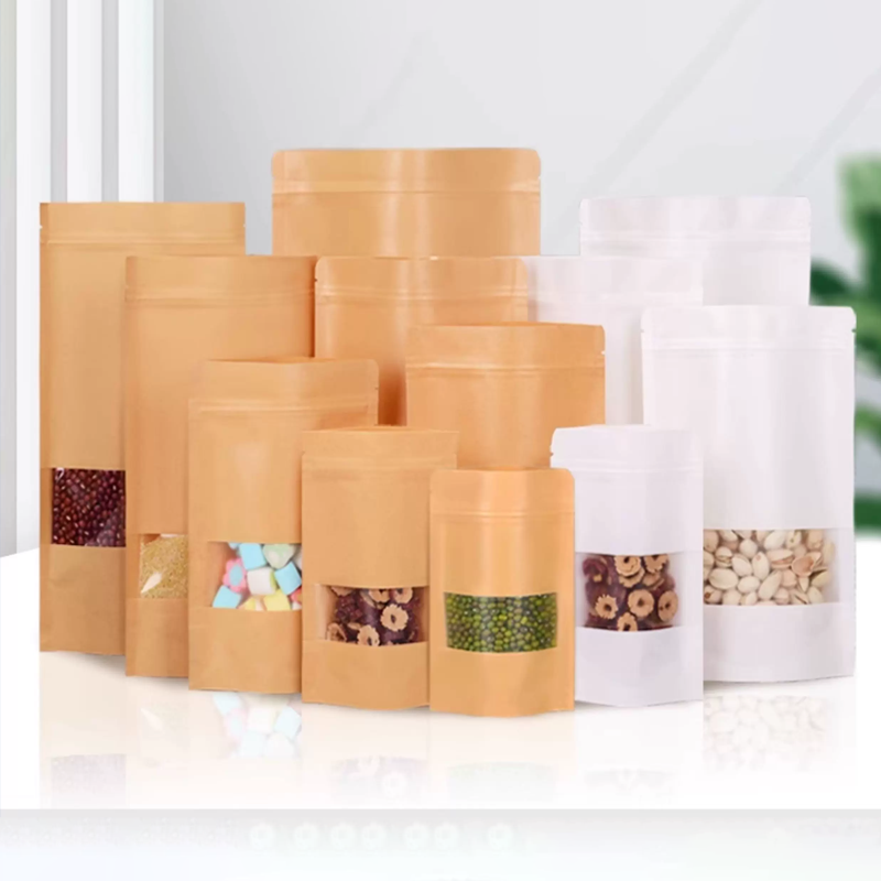50 kraft paper bags,windowed s - Food Snacks Logos 评论和价格