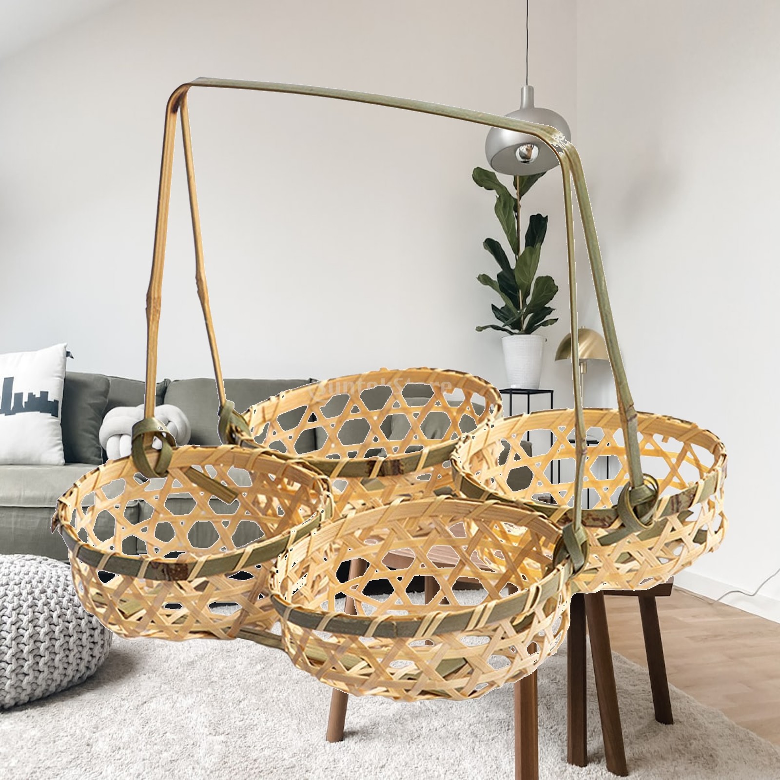 Picnic Woven Basket Bamboo Foo - Snacks Food Gift Baskets 评论和价格