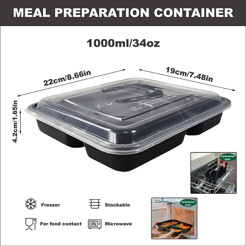 3-Compartment 34 Oz/1000 Ml, 1 - Food Snacks For School 评论和价格