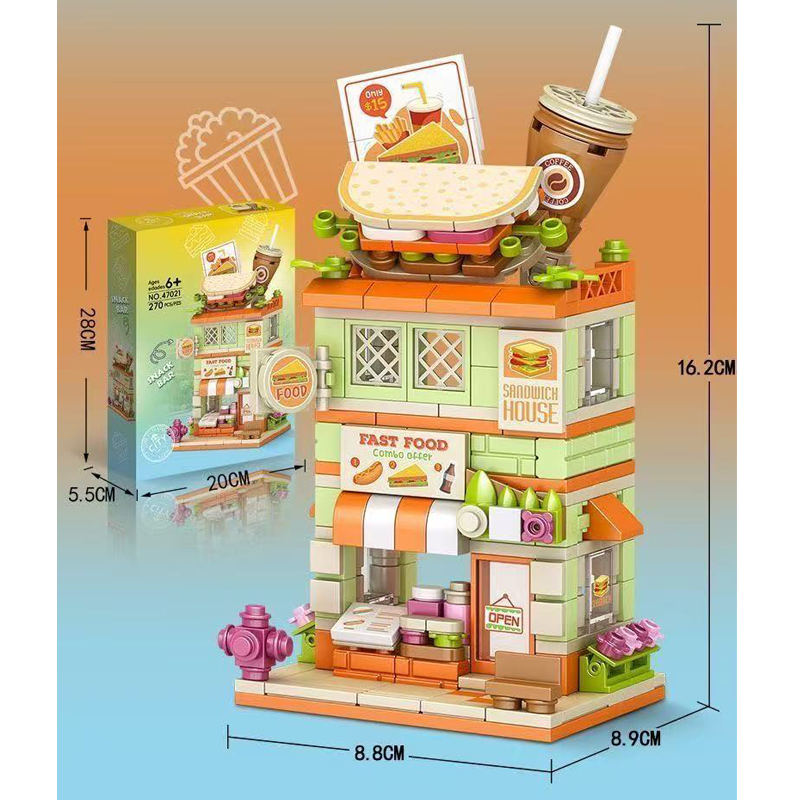 Creative Snack Bar Bricks Mode - Food City Snacks 评论和价格